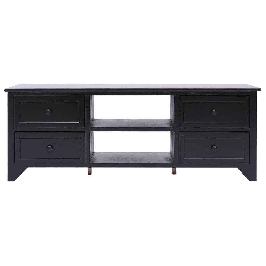 vidaXL fekete tömör császárfa TV-szekrény 108 x 30 x 40 cm