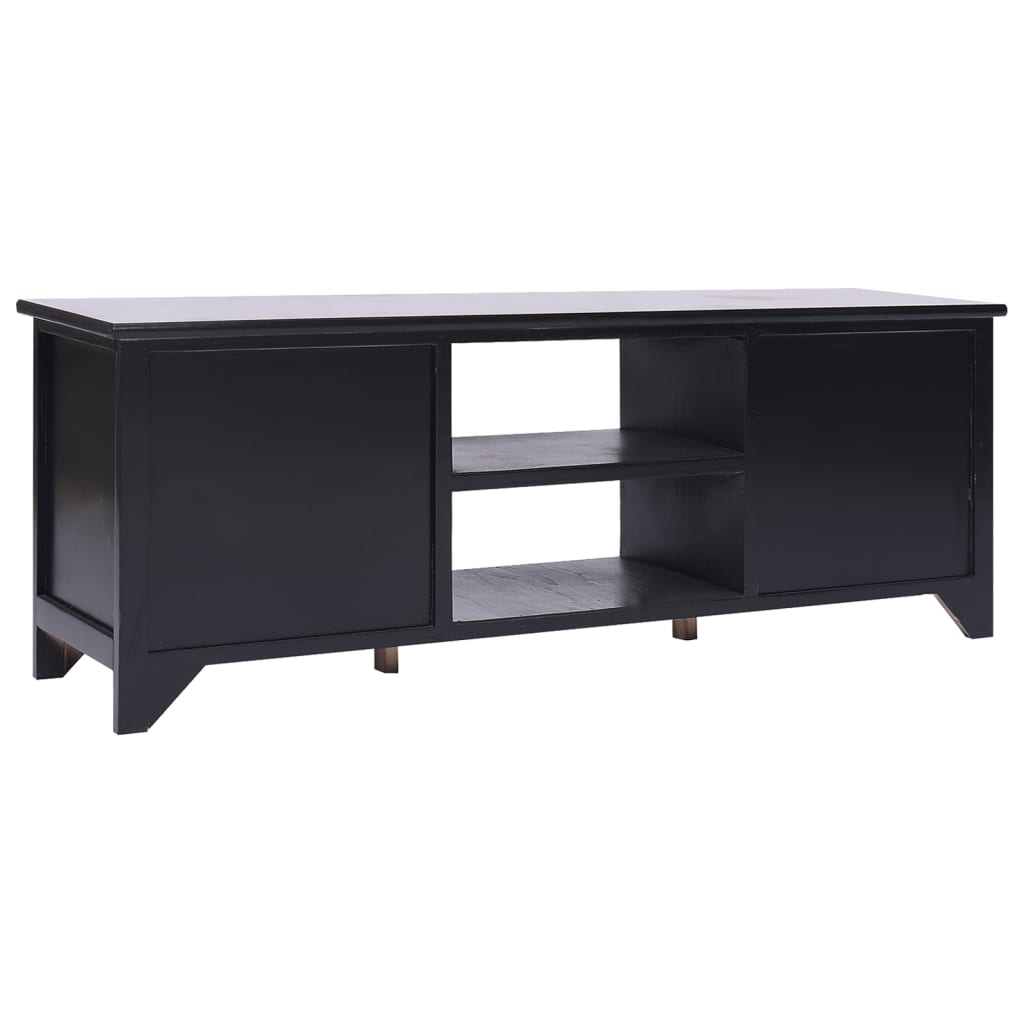 Thumbnail - vidaXL TV-Schrank Schwarz 108x30x40 cm Massivholz Paulownia