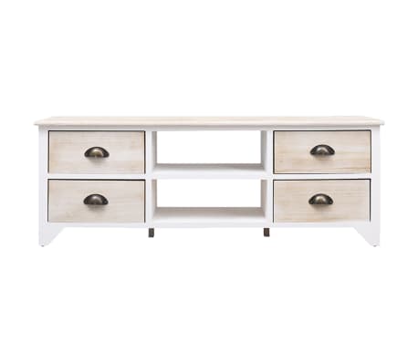 vidaXL TV-Schrank 108x30x40 cm Massivholz Paulownia