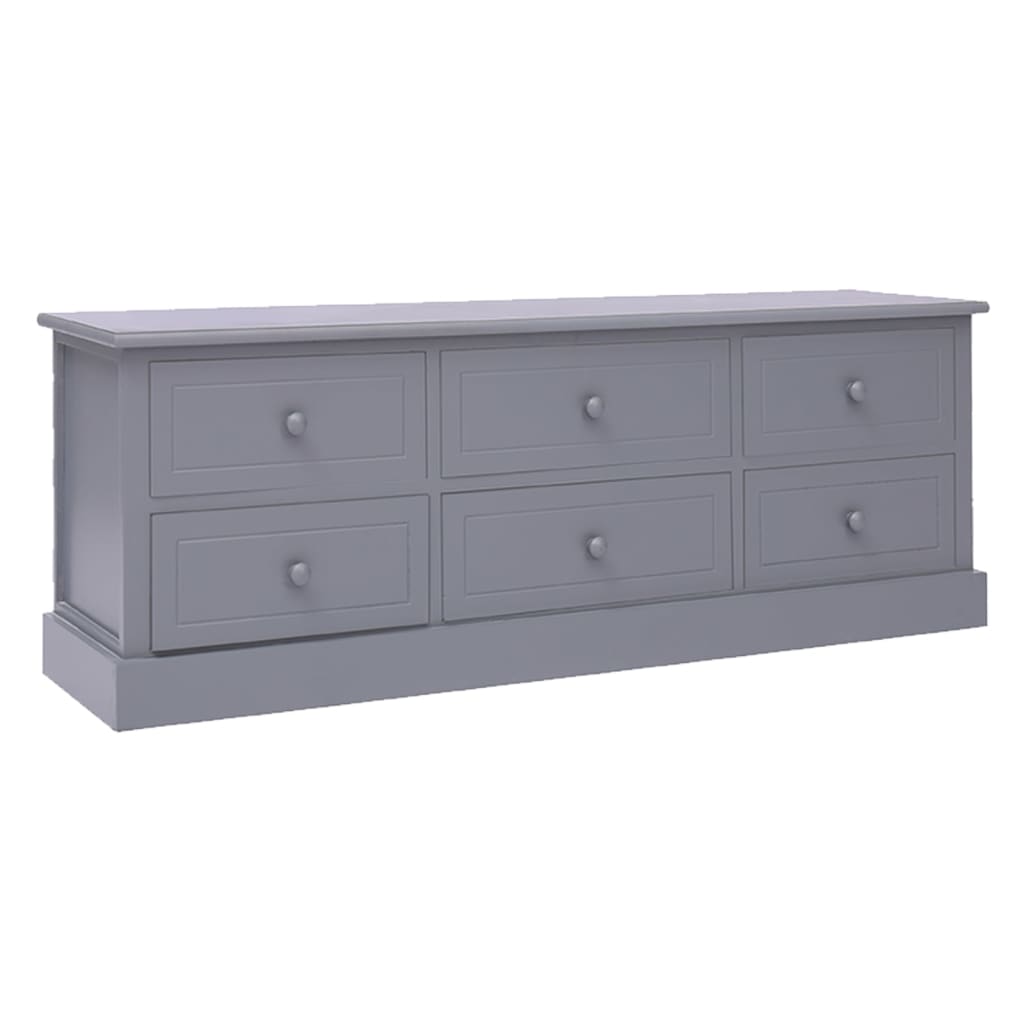 vidaXL Comodă TV, gri închis, 108x30x40 cm, lemn masiv de paulownia