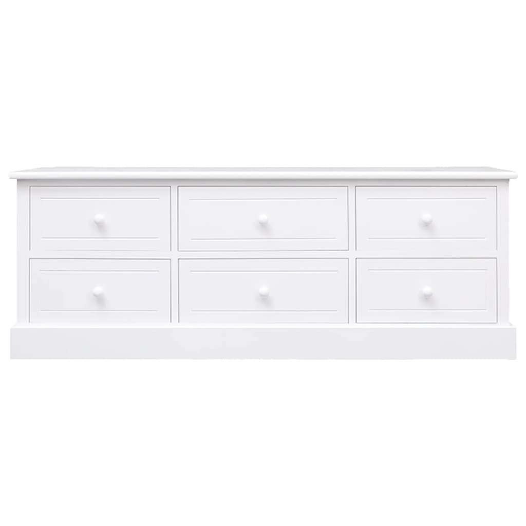 

vidaXL Tv-meubel 108x30x40 cm massief paulowniahout wit