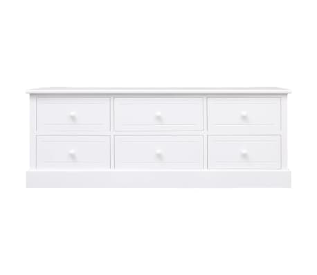 vidaXL Έπιπλο Τηλεόρασης Λευκό 108x30x40 εκ. από Μασίφ Ξύλο Παυλώνιας