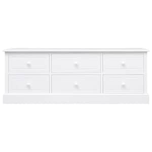 vidaXL Έπιπλο Τηλεόρασης Λευκό 108x30x40 εκ. από Μασίφ Ξύλο Παυλώνιας