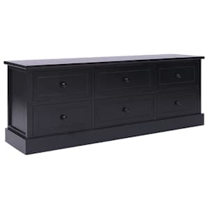 TV stolek černý 108 x 30 x 40 cm masivní dřevo pavlovnie