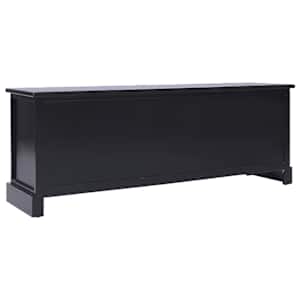 TV stolek černý 108 x 30 x 40 cm masivní dřevo pavlovnie - obrázek 3