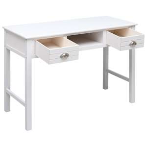 Psací stůl bílý 108 x 45 x 76 cm masivní pavlovnie - obrázek 3