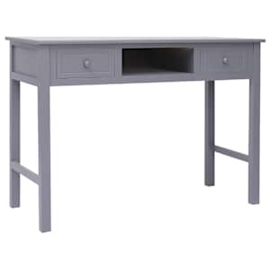 Psací stůl šedý 108 x 45 x 76 cm masivní pavlovnie - obrázek 1