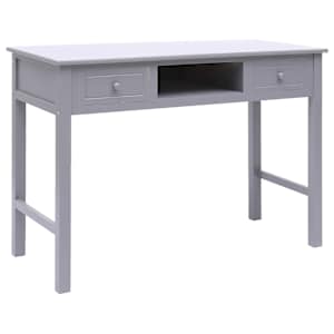 Psací stůl šedý 108 x 45 x 76 cm masivní pavlovnie - obrázek 2
