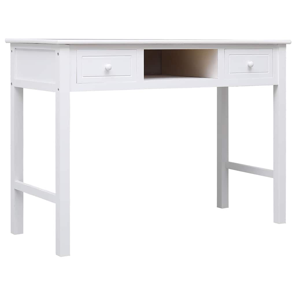 vidaXL Psací stůl bílý 108 x 45 x 76 cm masivní pavlovnie