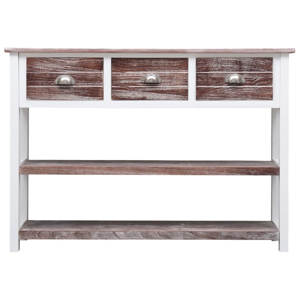 vidaXL Dressoir 108x30x76 cm massief paulowniahout antiekbruin afbeelding