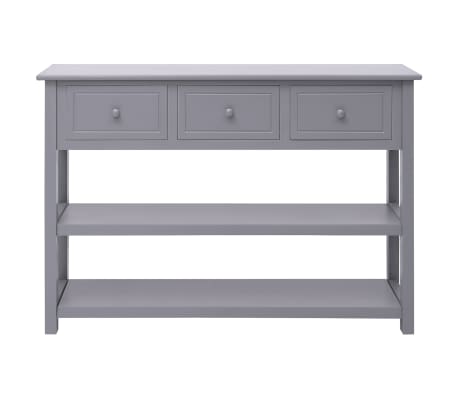 vidaXL Sideboard Grey 108x30x76 cm Solid Wood Paulownia