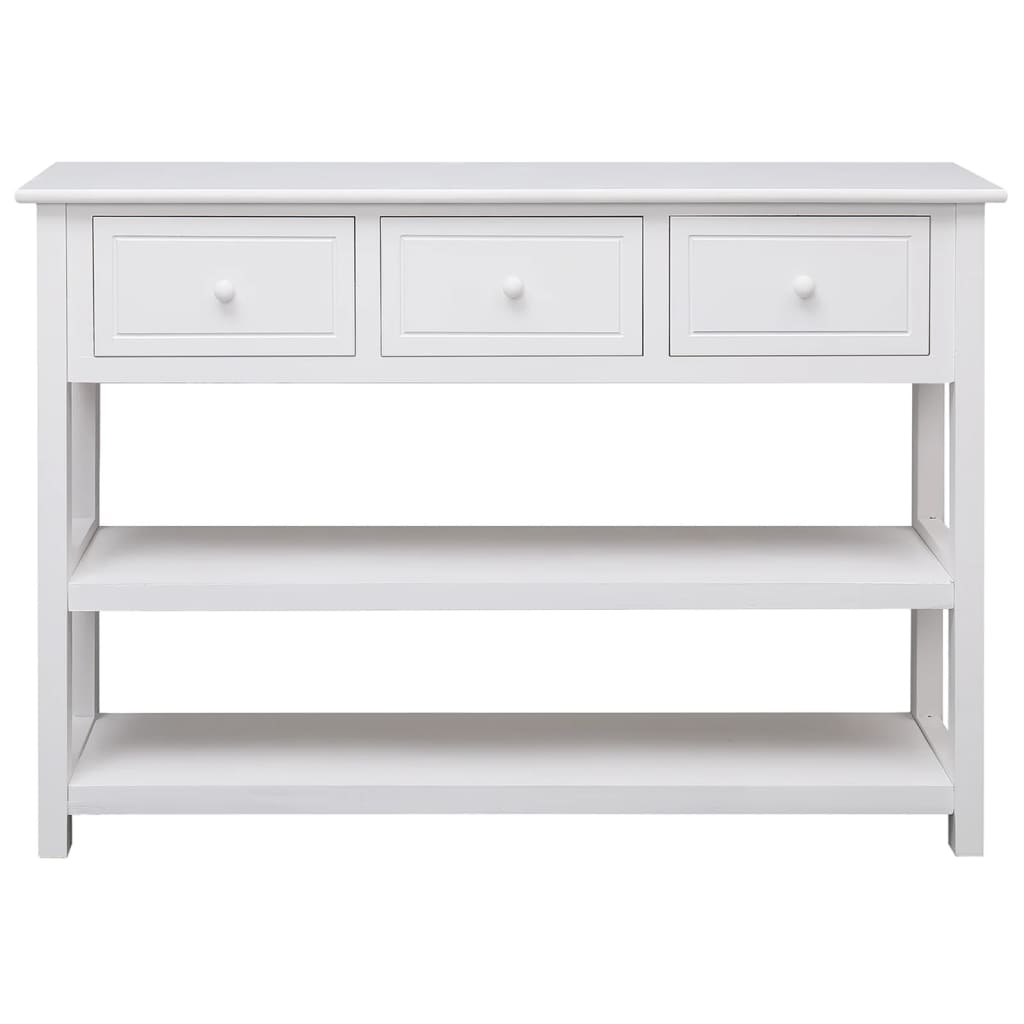 vidaXL Sideboard White 108x30x76 cm Solid Wood Paulownia