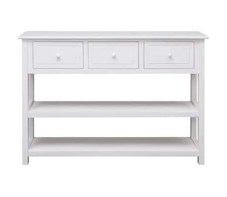 vidaXL Sideboard White 108x30x76 cm Solid Wood Paulownia