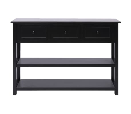 vidaXL Sideboard Black 108x30x76 cm Solid Paulownia Wood