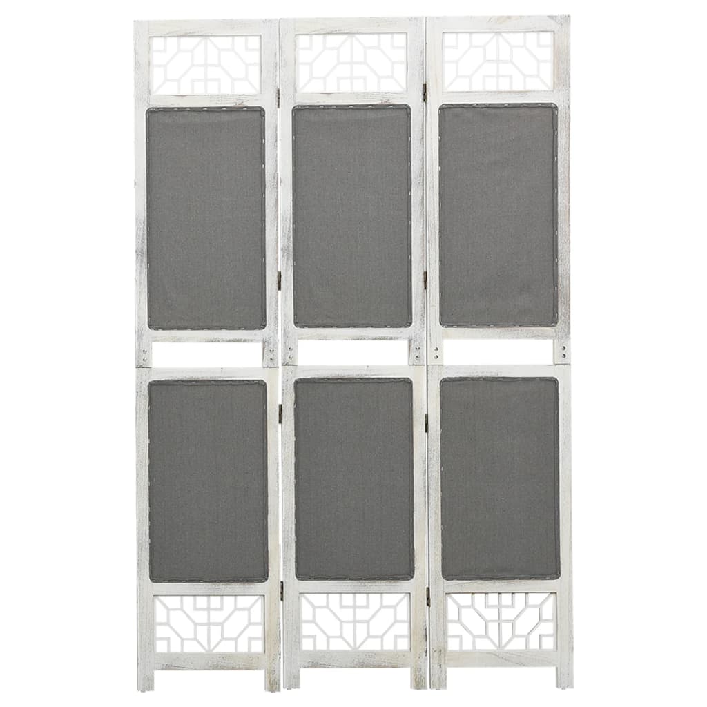 vidaXL 3-panels rumdeler 105x165 cm stof grå