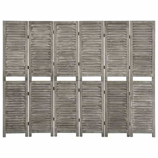 vidaXL 6 paneeliga sirm, hall, 214 x 166 cm, toekas puit