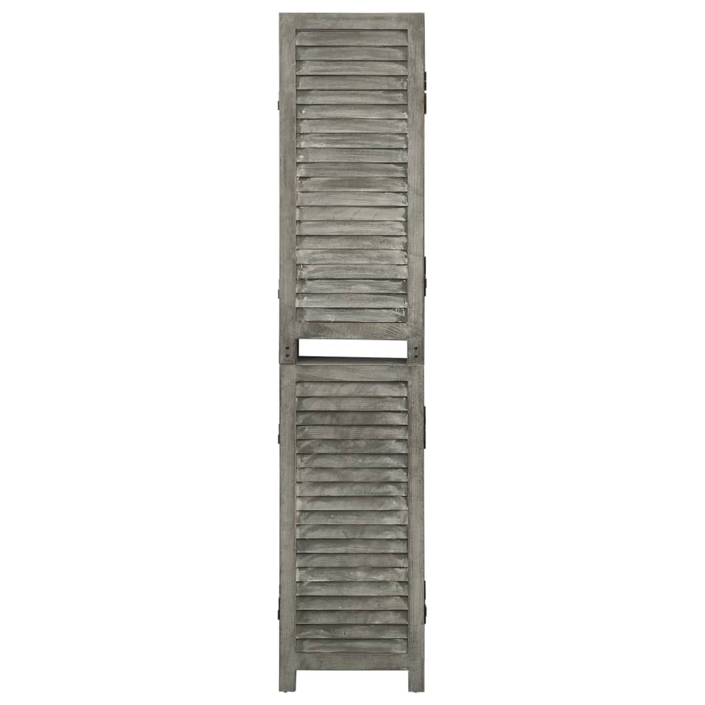 vidaXL szürke 6 paneles tömör faparaván 214 x 166 cm