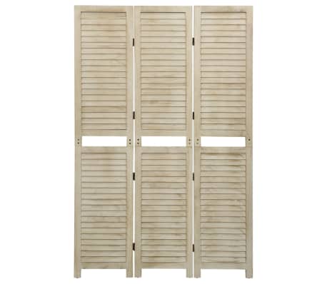 vidaXL Biombo com 3 painéis 105x165 cm madeira de paulownia maciça