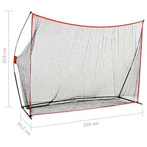 Golfová odpalovací síť 356 x 92,5 x 215 cm kov - obrázek 7