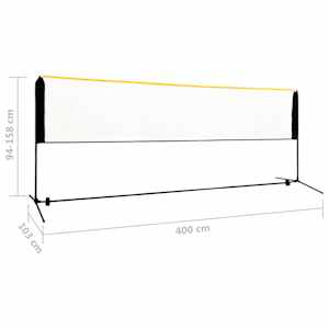 Nastavitelná badmintonová síť 400 x 103 x 94–158 cm kov - obrázek 7