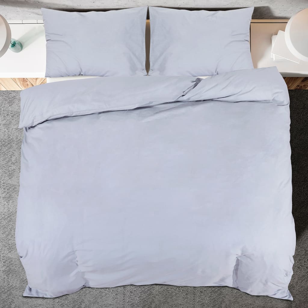 Duvet Cover Set Grey 135x200 Cm Light-weight Microfiber VidaXL 14 width=274