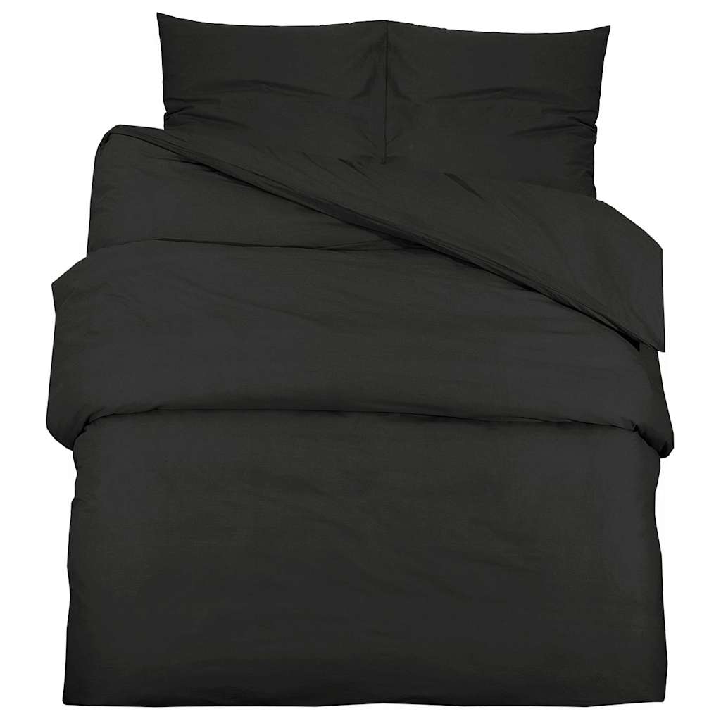vidaXL Sada ložního prádla černá 200 x 220 cm lehké mikrovlákno
