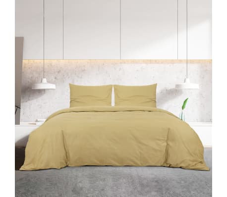 vidaXL Dekbedovertrekset lichtgewicht 155x220 cm microvezel taupe