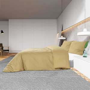 Sada ložního prádla taupe 155 x 220 cm lehké mikrovlákno - obrázek 4