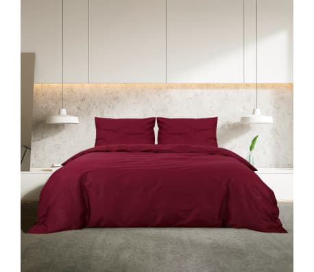 vidaXL Ensemble de housse de couette Bordeaux 140x200 cm Microfibre