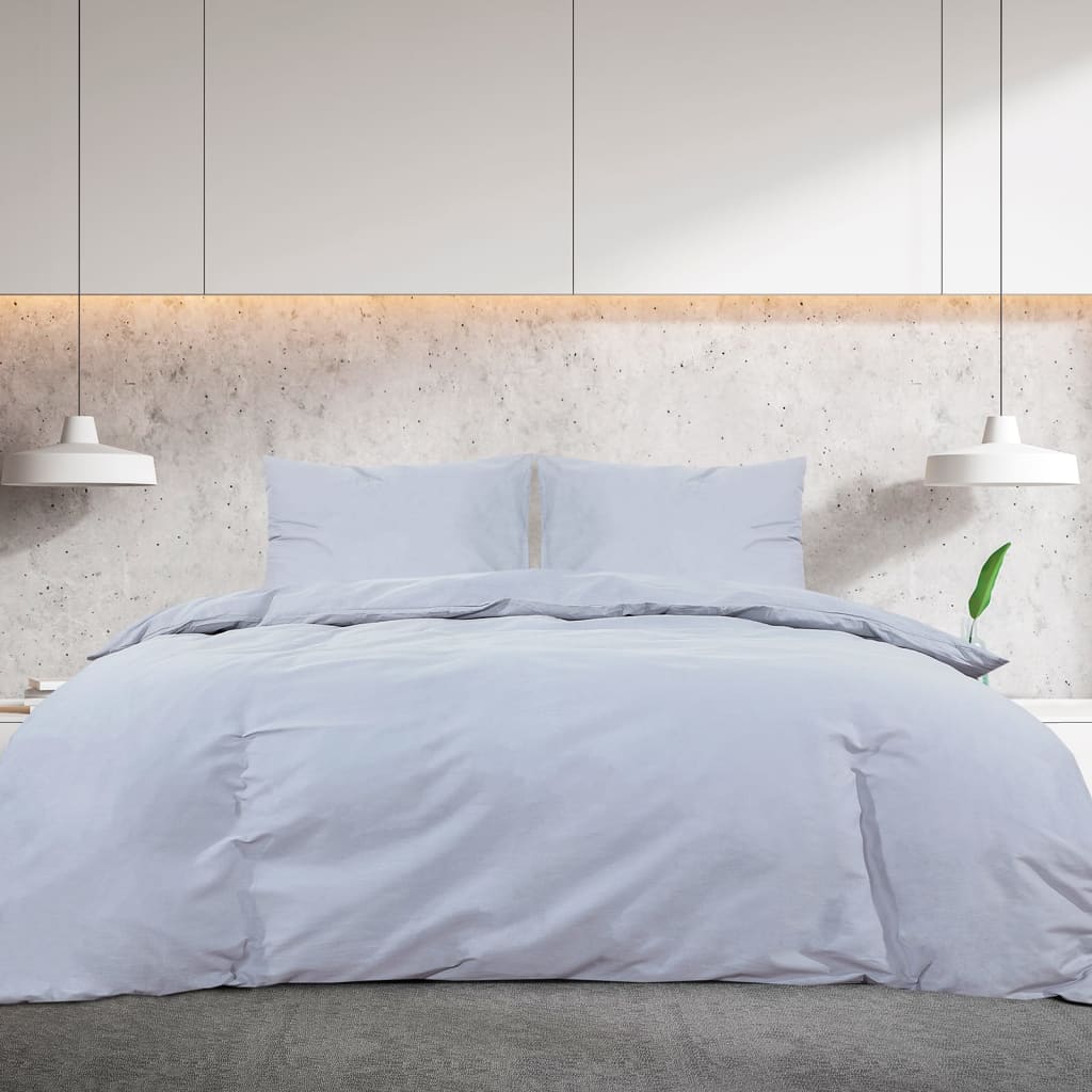 vidaXL Súprava obliečok na paplón sivá 200x220 cm bavlna