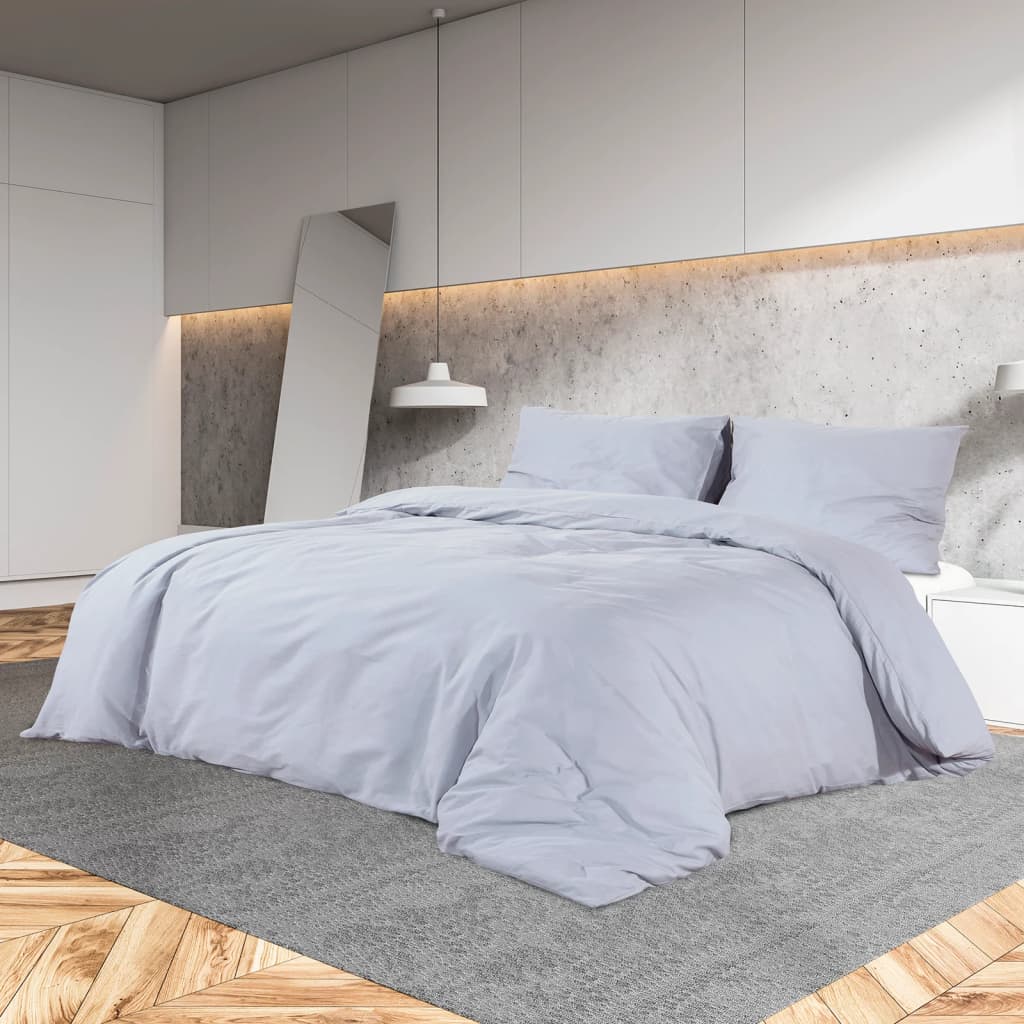#2 - vidaXL sengetøj 140x200 cm bomuld grå