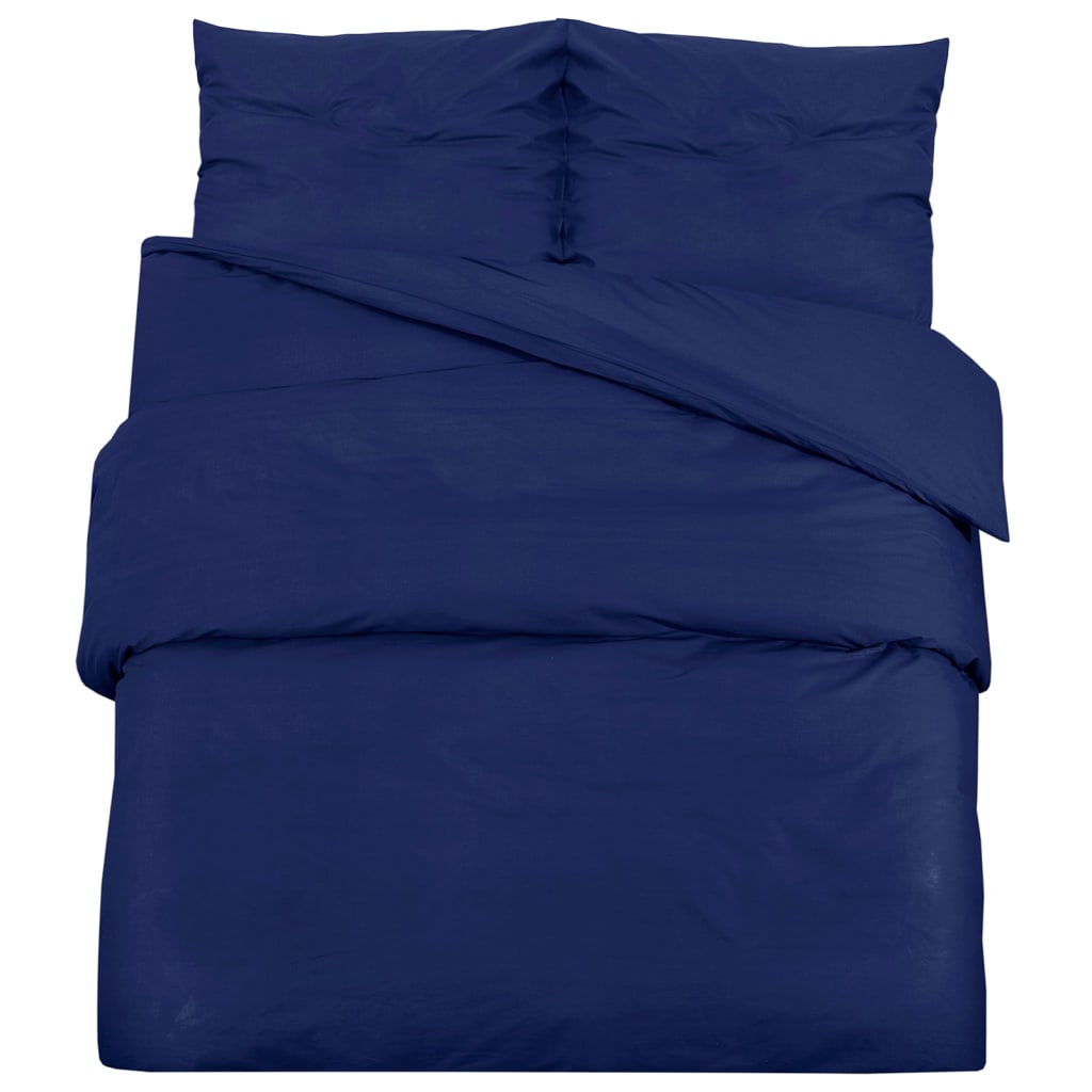 Thumbnail - vidaXL Bettwäsche-Set Marineblau 200x220 cm Baumwolle