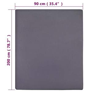 Jersey prostěradla 2 ks antracitová 90 x 200 cm bavlna - obrázek 5