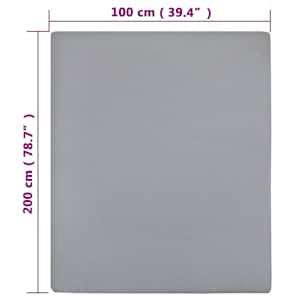 Jersey prostěradla 2 ks šedá 100x200 cm bavlna - obrázek 5