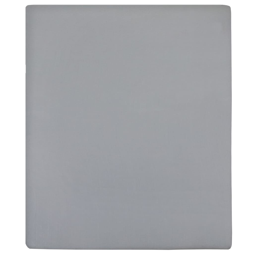Thumbnail - vidaXL Spannbettlaken 2 Stk. Jersey Grau 140x200 cm Baumwolle