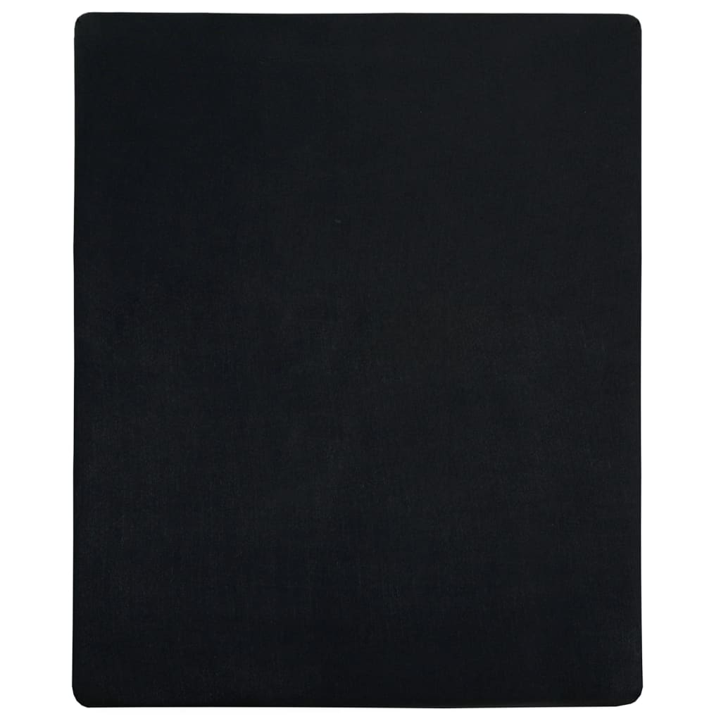 Cearșaf de pat cu elastic, 2 buc., negru, 90×200 cm, bumbac