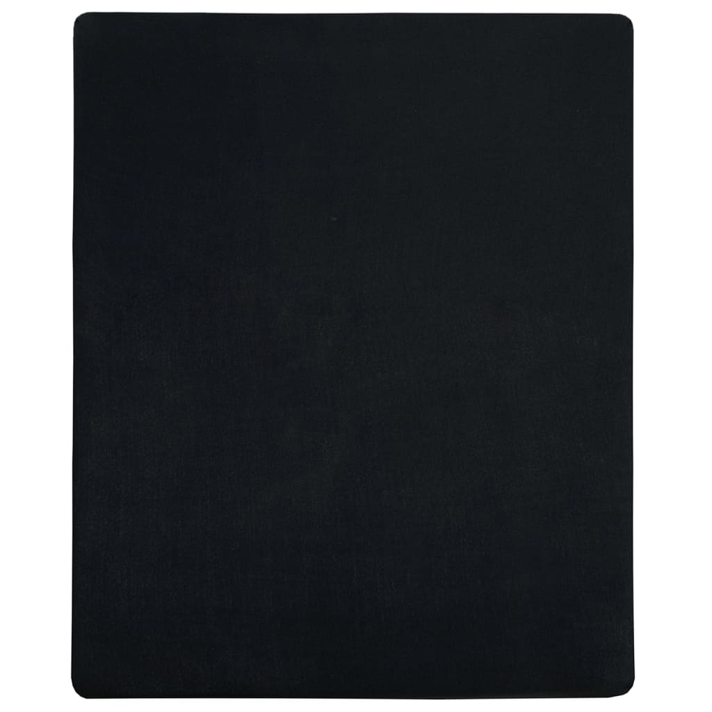 Cearșaf de pat cu elastic, 2 buc., negru, 160×200 cm, bumbac