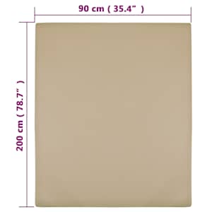 Jersey prostěradla 2 ks taupe 90 x 200 cm bavlna - obrázek 4