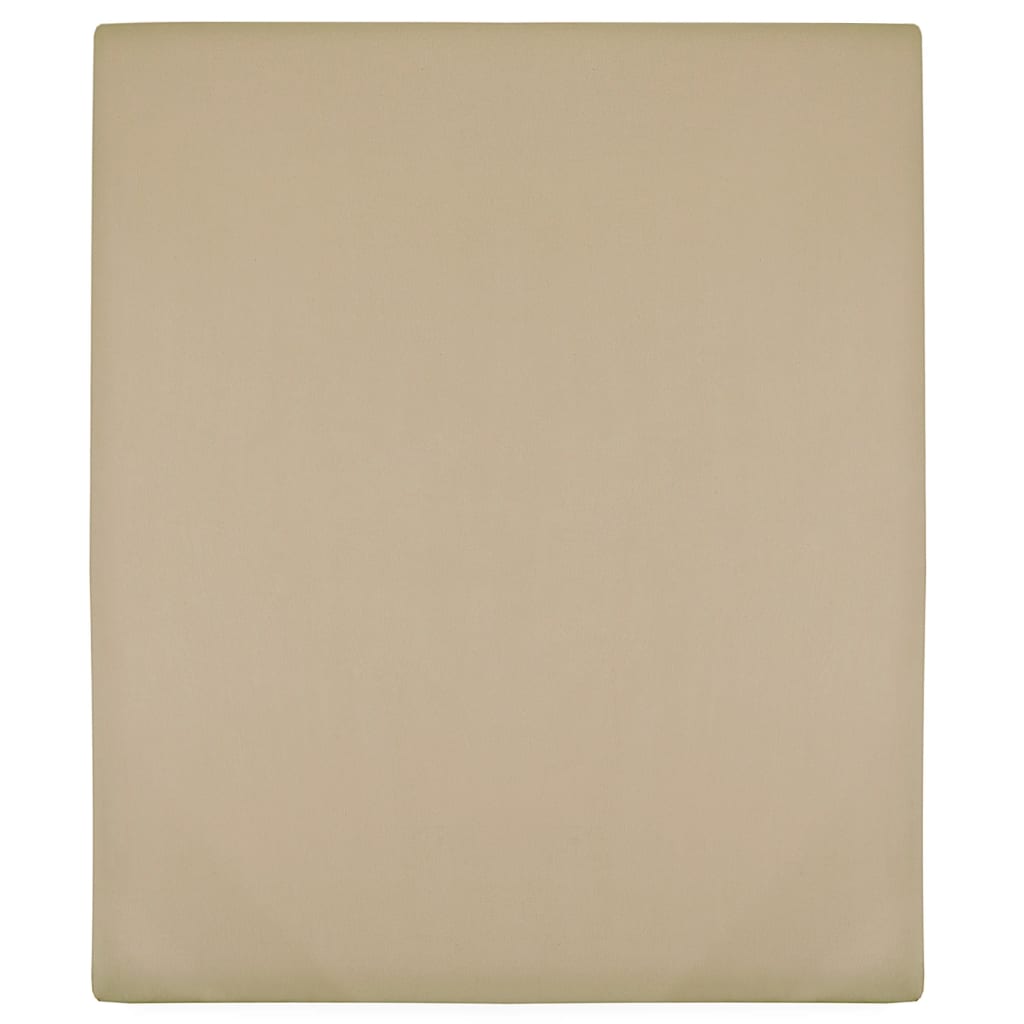 Drap-housse Jersey Taupe 100x200 cm Coton