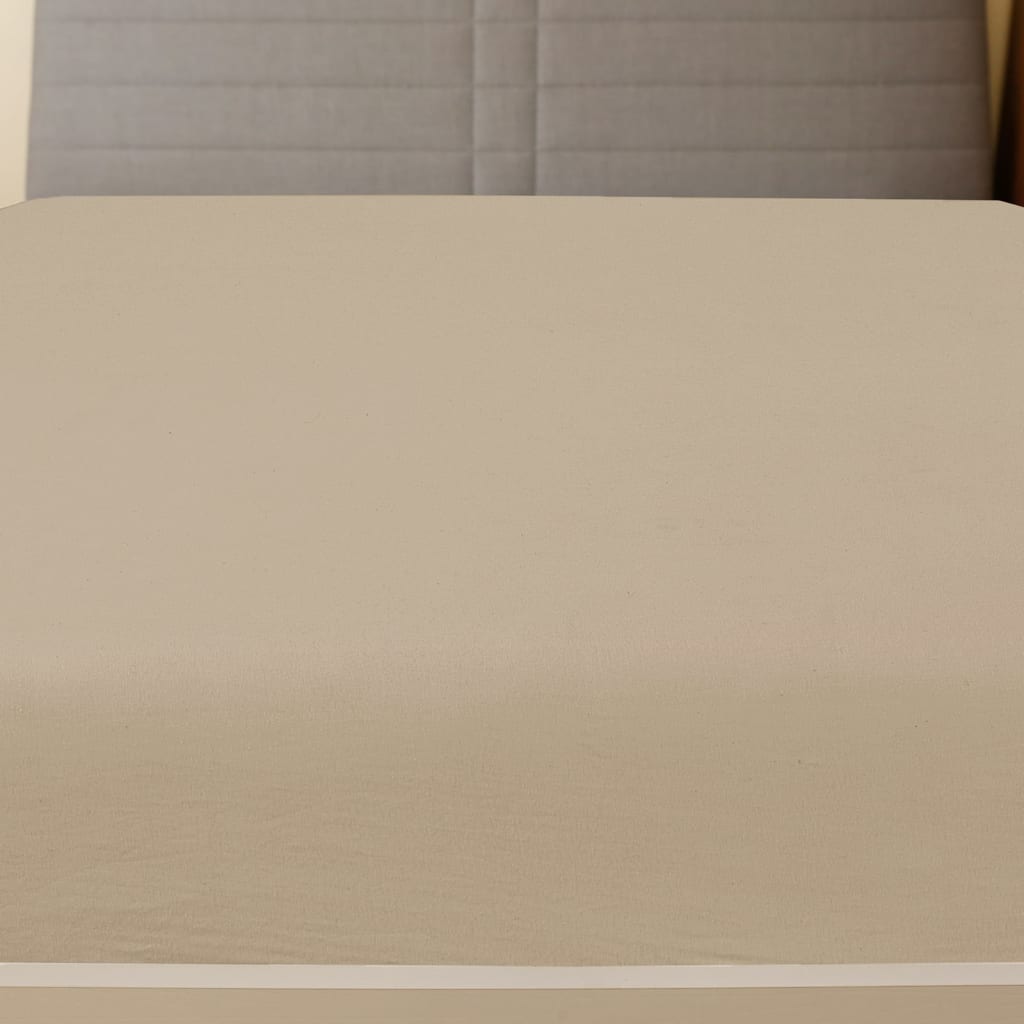 vidaXL Cearșaf de pat cu elastic, gri taupe, 100x200 cm, bumbac