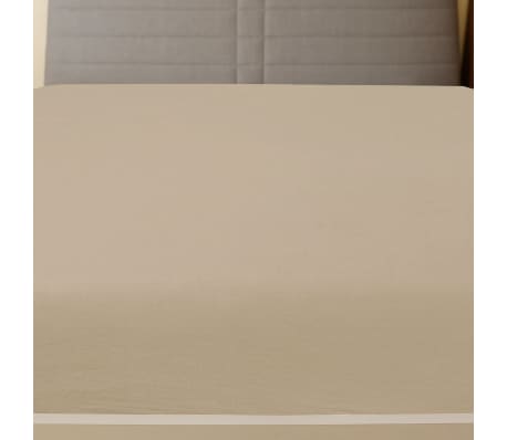 vidaXL Draps-housses Jersey 2 pcs Taupe 100x200 cm Coton