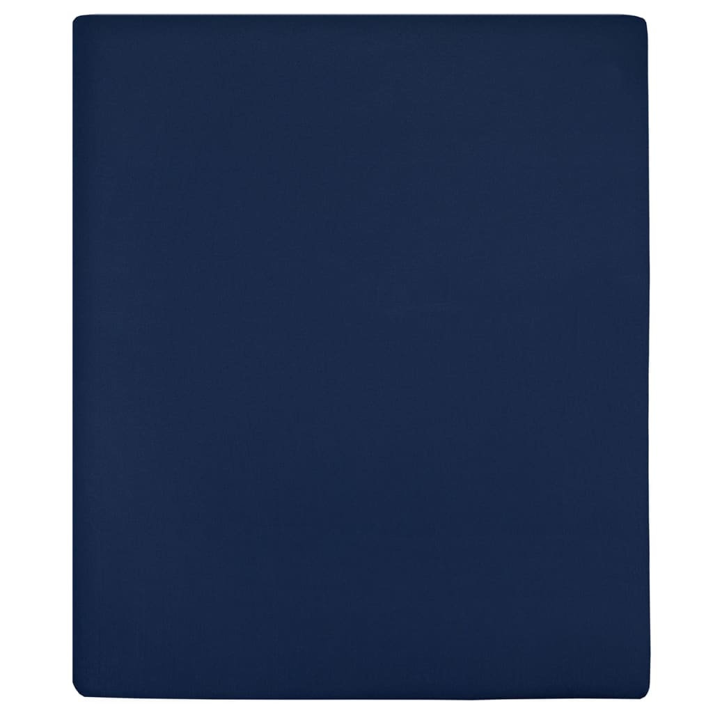 Petrashop  Jersey prostěradla 2 ks námořnická modř 90 x 200 cm bavlna