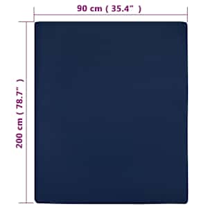 Jersey prostěradla 2 ks námořnická modř 90 x 200 cm bavlna - obrázek 4