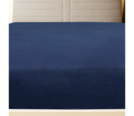 vidaXL Lenzuolo con Angoli Jersey Blu Marino 100x200 cm Cotone