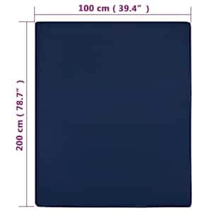 Jersey prostěradla 2 ks námořnická modř 100x200 cm bavlna - obrázek 4
