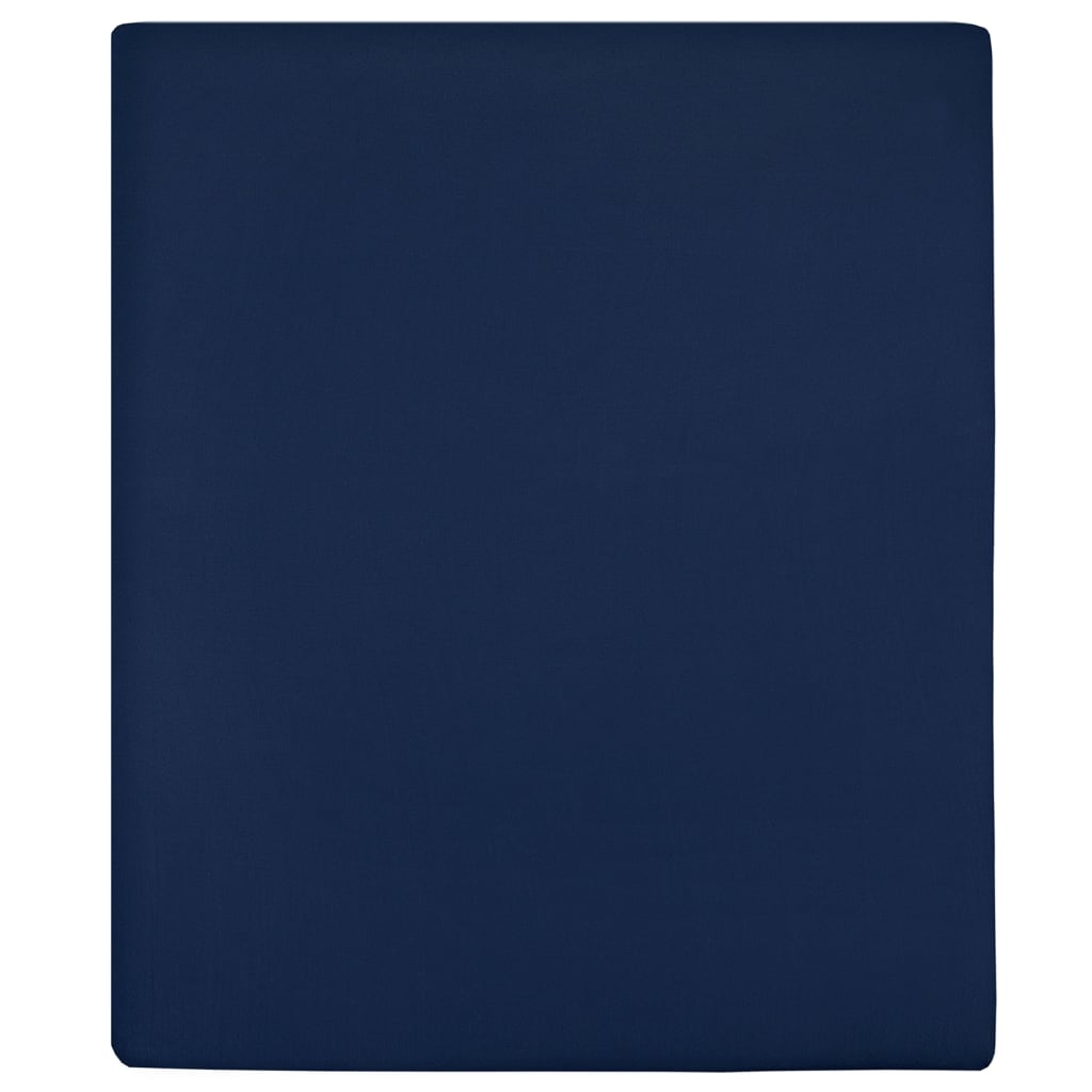 Drap-housse Jersey Bleu marine 160x200 cm Coton