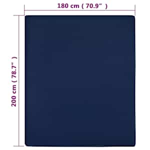 Jersey prostěradla 2 ks námořnická modř 180x200 cm bavlna - obrázek 4