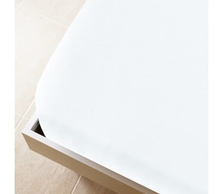 vidaXL Cearșaf de pat cu elastic, alb, 90x200 cm, bumbac