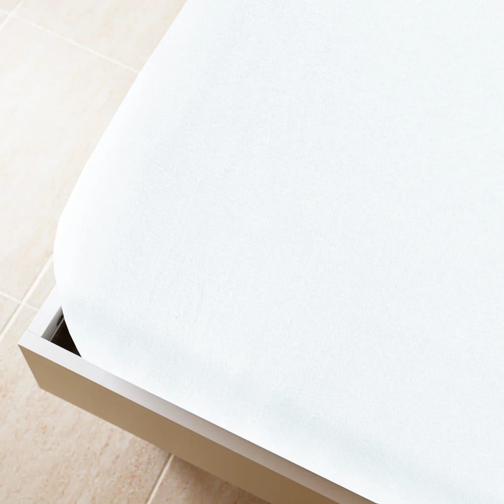 vidaXL Cearșaf de pat cu elastic, alb, 100x200 cm, bumbac