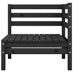 vidaXL Garden Corner Sofa Black Solid Wood Pine